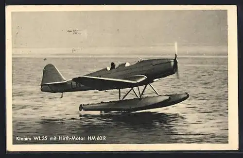 AK Wasserflugzeug Klemm WL 35 mit Hirth-Motor HM 60 R