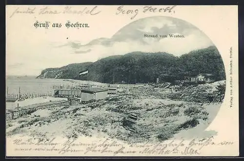 AK Göhren / Rügen, Strand von Westen
