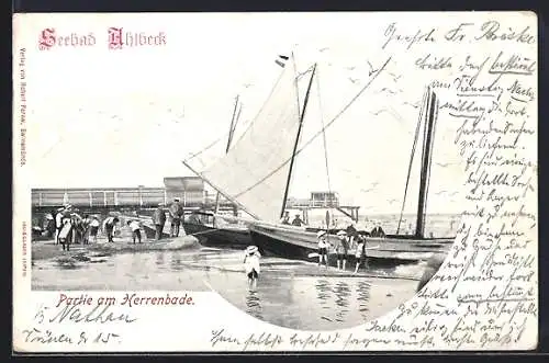 AK Ahlbeck / Ostseebad, Partie am Herrenbade