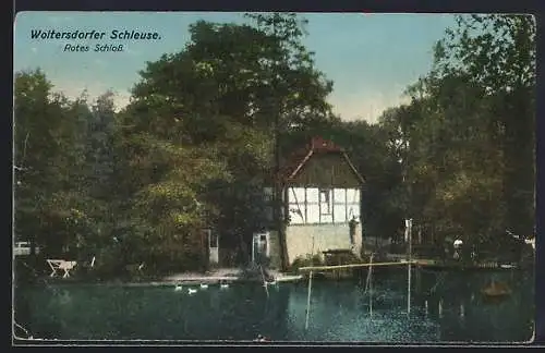 AK Woltersdorf / Mark, Woltersdorfer Schleuse, Rotes Schloss
