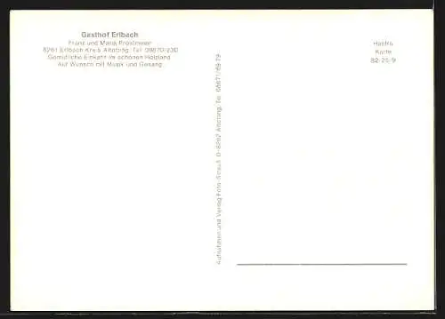 AK Erlbach /Altötting, Gasthof Erlbach, Bes. Franz und Maria Prostmeier