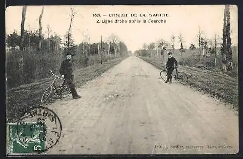 AK Circuit de la Sarthe, Ligne droite après la Fourche, Autorennen