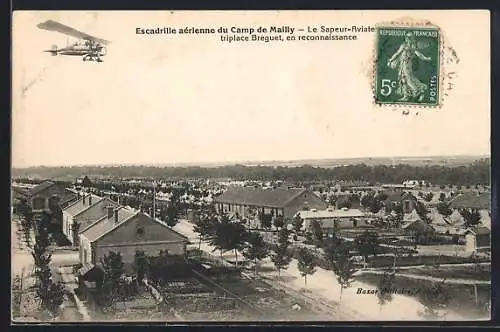 AK Camp de Mailly, L`Aviation, Aeroplane partant en Reconnaissance