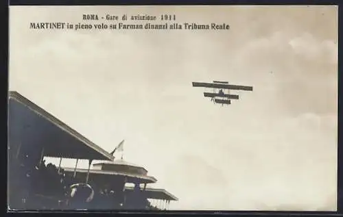 AK Martinet in pieno volo su Farman, Flugzeug