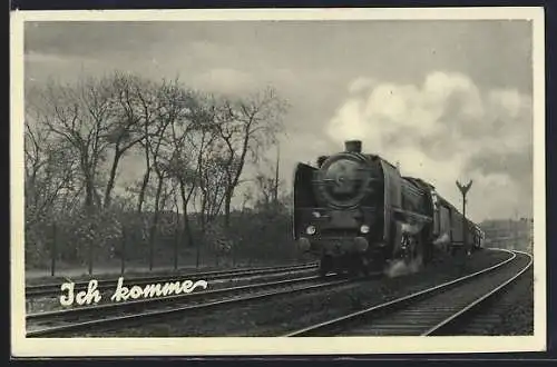 AK Eisenbahn auf der Fahrt