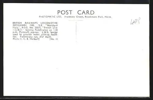 AK S. R. Merchant Navy No. 35019 French Line, englische Eisenbahn