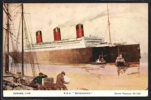 AK Cunard Liner R.M.S. Berengaria im Hafen