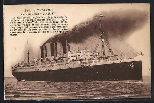 AK Le Paquebot Paris, Passagierschiff