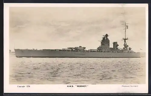 AK HMS Rodney in Fahrt