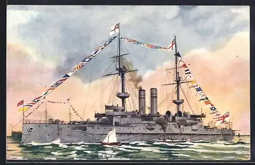 AK HMS Empress of India in Flaggengala