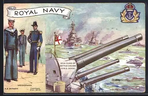 AK HMS Hood, 15 in Guns of Battle Cruiser