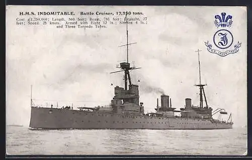 AK HMS Indomitable, Battle Cruiser