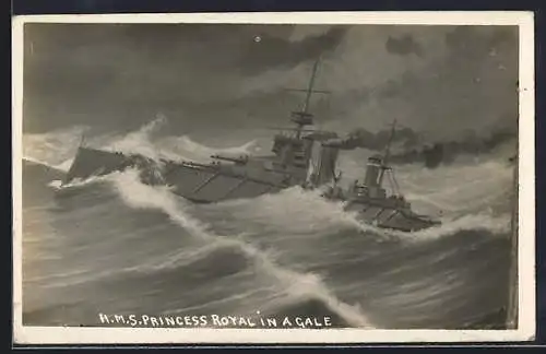 AK HMS Princess Royal in a Gale