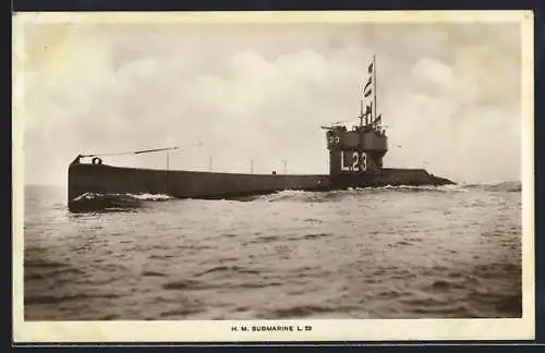 AK Britisches U-Boot L.23 auf hoher See