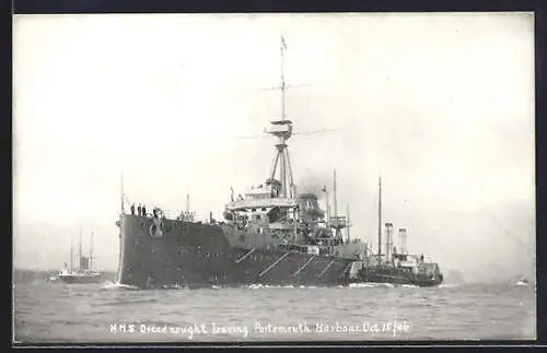 AK Portsmouth, HMS Dreadnought leaving Harbour
