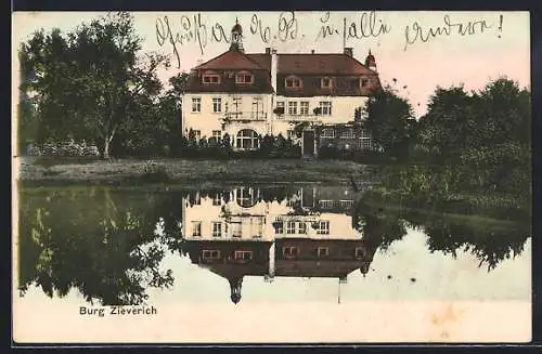 AK Zieverich, Burg Zieverich am Ufer