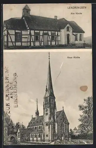 AK Lendringsen / Sauerland, Alte und Neue Kirche, Pfarrkirche St. Josef
