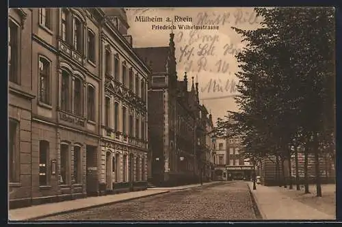 AK Mülheim a. Rhein, Friedrich Wilhelmstrasse mit Haus der Mülheimer Zeitung