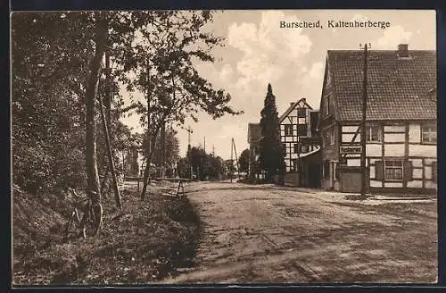 AK Burscheid / Düsseldorf, Kaltenherberge, Restaurant Hugo Lungstrass mit Strassenpartie