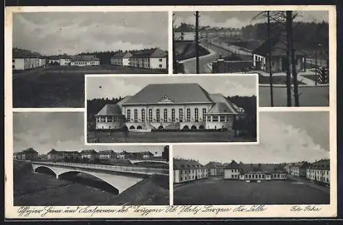 AK Bergen / Lüneburger Heide, Offiziers Heim und Kaserne, Truppenübungsplatz