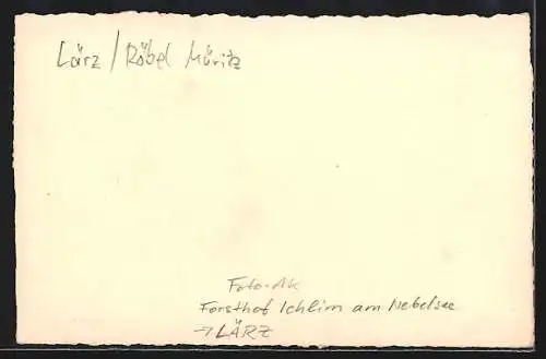 Foto-AK Lärz, Forsthof Ichlim am Nebelsee