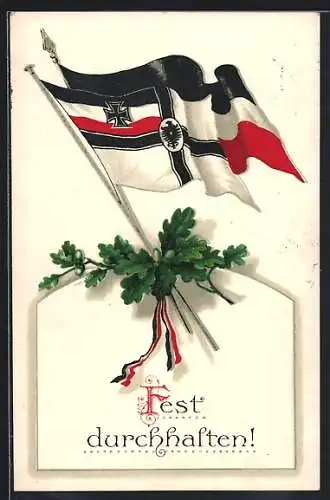 AK Fest durchhalten!, Reichskriegsfahne, Eichenlaub