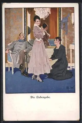 Künstler-AK Brynolf Wennerberg: Die Liebesgabe, ein Kleid für sie