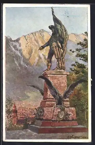 Künstler-AK E.F. Hofecker: Innsbruck, Andreas Hofer-Denkmal