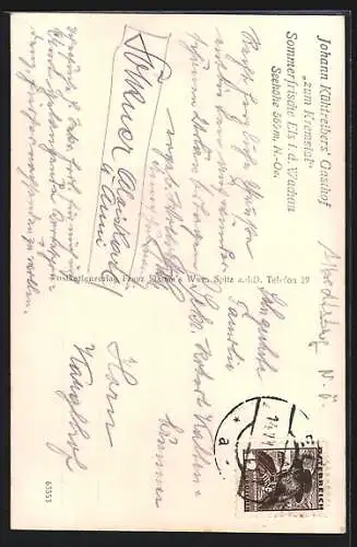 AK Albrechtsberg an der Grossen Krems, Els in der Wachau, Gasthof Johann Kühtreiber