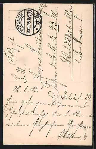 AK Reichsadler mit Kranz und Glocke, Neujahrsgruss