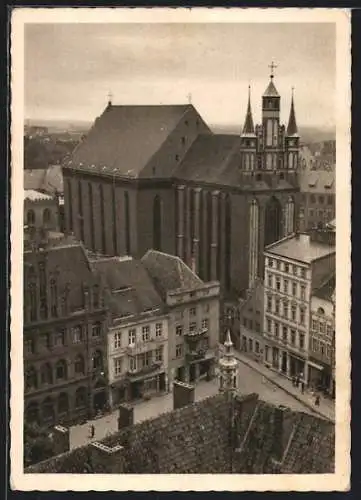 AK Thorn / Torun, Marienkirche im Stadtbild