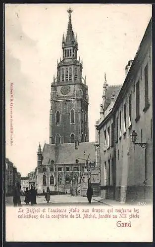 AK Gand, Le Beffroi et l`ancienne Halle aux draps