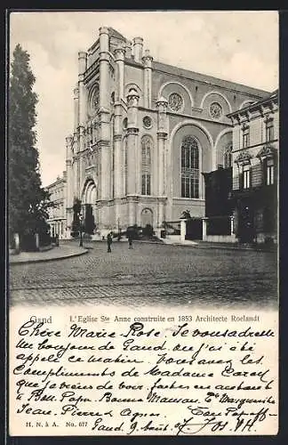 AK Gand, L`Eglise Ste Anne construite en 1853, Architecte Roelandt