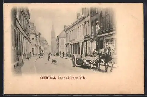 AK Courtrai, Rue de la Basse Ville, Strassenpartie