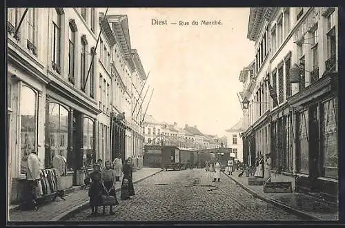 AK Diest, Rue du Marché, avec Marché