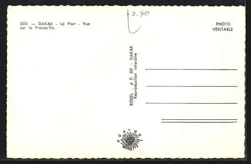 AK Dakar, Le Port, Vue sur la Presqu`ile