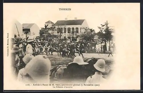 AK Hanoi /Tonkin, Arrivée à Hanoi de M. Beau, gouverneur général, Le Peloton d`escorte