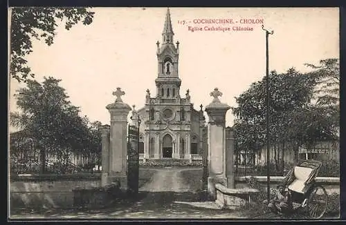 AK Cholon /Cochinchine, Eglise Catholique Chinoise