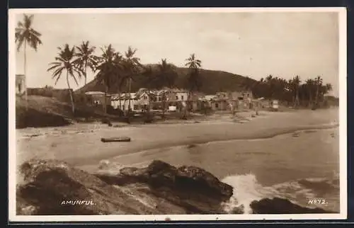 AK Amunful, Strandpartie mit Felsen