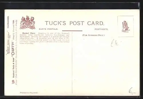 Künstler-AK Barbadoes, Market Place, Dominica