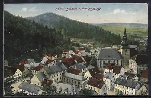 AK Berneck / Fichtelgebirge, Blick von oben