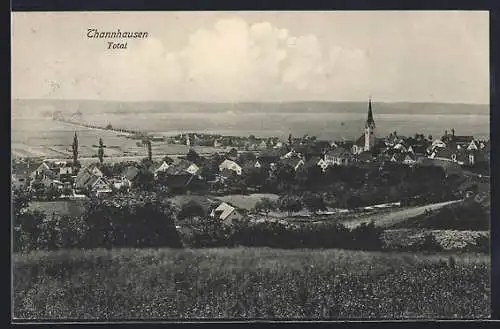 AK Thannhausen / Schwaben, Gesamtansicht von der Weide mit Panorama