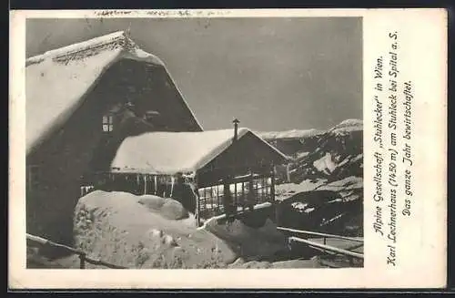 AK Karl Lechnerhaus, Berghütte am Stuhleck bei Spital, Alpine Gesellschaft Stuhlecker