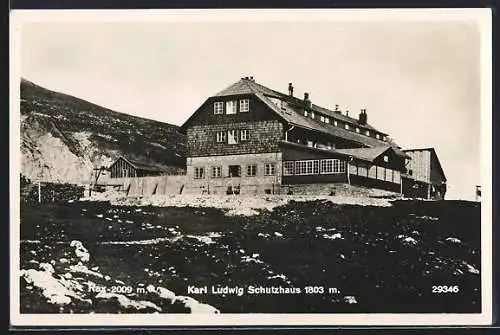 AK Karl Ludwig Schutzhaus, Berghütte auf der Rax