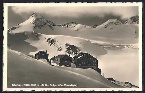 AK Kürsingerhütte, Berghütte mit Gr. Geiger, Gr. Venediger