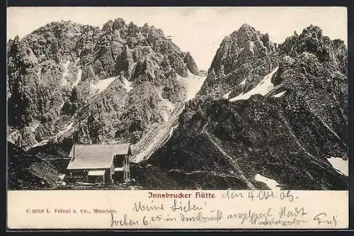 AK Innsbrucker Hütte, Berghütte mit Panorama