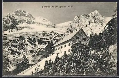 AK Schutzhaus am grossen Priel, Berghütte mit Umgebung