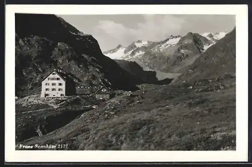 AK Franz Sennhütte, Berghütte mit Panorama