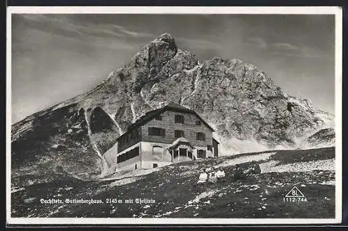 AK Guttenberghaus, Berghütte auf dem Dachstein mit Eselstein