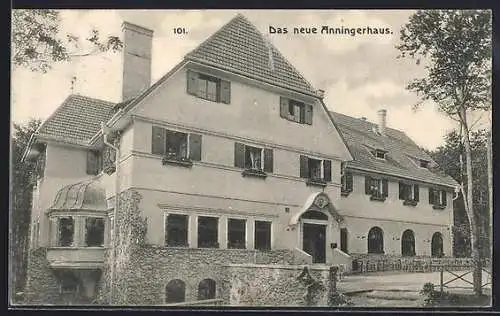 AK Neus Anningerhaus, Berghütte mit Bäumen